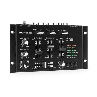 Auna TMX-2211 MKII DJ Mixer 3/2-Channel Crossfader Talkover Rack Mount Black • £61.99