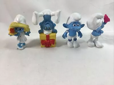 Lot Of 4 Smurfs Peyo 2011 McDonalds Smurfette Jokey Panicky Grouchy • $12.99