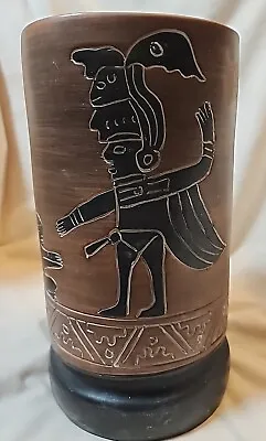 VTG Signed Armando De Mexico Mayan Theme Pottery Vase • $29.99