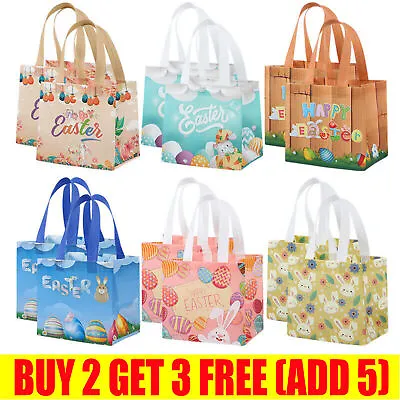 Easter Tote Bags Reuseable Packaging Gift Bag Bunny Egg Hunt Party Holiday Favor • £3.82