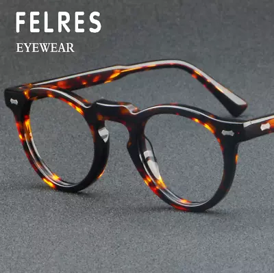 Round Acetate Eyeglasses For Men Women Clear Lens Retro Glasses Frames New • $23.98