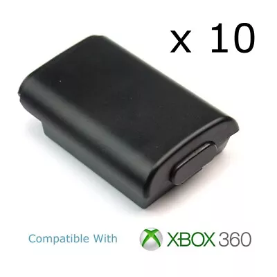 X 10 Xbox 360 Controller Battery Cover Case Shell Pack - Black • £6.95