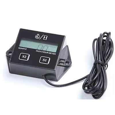 Motorcycle Gas Engine Hour Meter Gauge Tachometer Induction Counter  LCD Display • $12.71