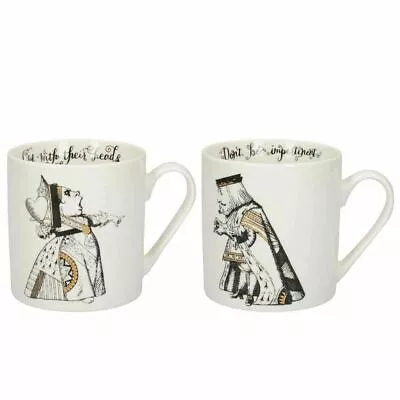 Alice In Wonderland Mug Set V&A King And Queen Of Hearts Gift Boxed China Cups • £22.50