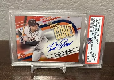 MIGUEL CABRERA 2023 Topps PRISTINE Going Going Gone AUTO Red 4/5 Pop 1 PSA 10 • $399
