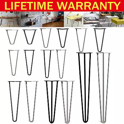£16.33 • Buy 4x Hairpin Legs / Hair Pin Leg Set For Furniture Bench Desk Table Metal Steel UK