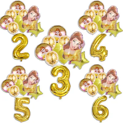 Disney Princess Belle Birthday Balloons Party Decorations Beauty And The Beast • £11.23