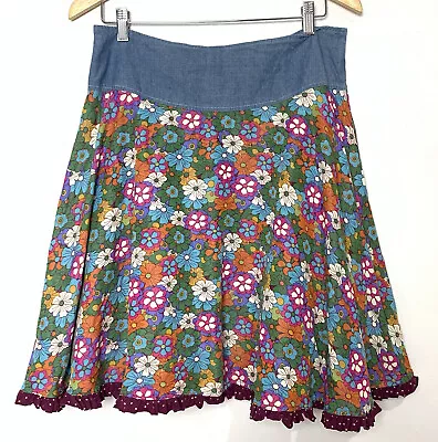 Matilda Jane Multicolor Floral Paint By Numbers Skirt Women's Size Medium Lined • $26