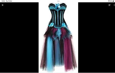 £20 • Buy Halloween Gothic Striped Skirt Corset Push Up Bustier With Petticoat Tulle Skirt