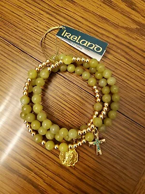 Vintage Connemara Marble Rosary Stretch Bracelet With Tags. • $22.99