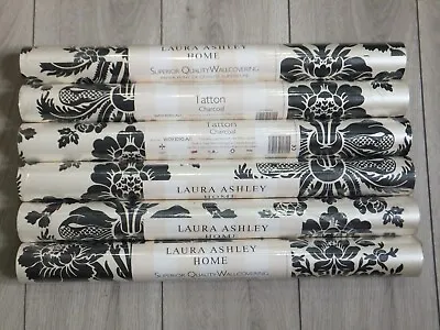 LAURA ASHLEY Tatton Charcoal Wallpaper Batch No: W093090-A/1 PRICE PER ROLL • £18.05