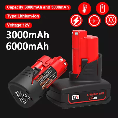 3.0Ah 6.0Ah For Milwaukee M12 48-11-2460 48-11-2401 LITHIUM Extended Battery TF • $13.59