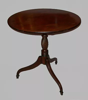 Antique Late 18th Early 19 C Mahogany Federal Tip Top Tripod Candlestand Table • $1750