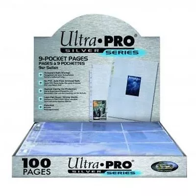 Ultra PRO 9-Pocket SILVER Series PAGES For Standard SIZE Cards 100 Pack BOX • $22.99