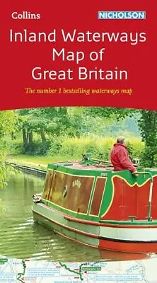 £7.02 • Buy Collins Nicholson Inland Waterways Map Of Great Britain