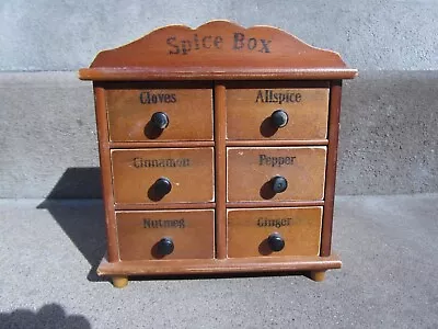 Vintage Wooden Spice/Apothecary Cabinet Box 6 Drawer Primitive 6.5 X 8  • $38