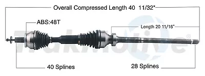 For Volvo XC90 2007-2011 3.2L AWD Front Pass Right CV Axle Shaft SurTrack VO8060 • $135.04