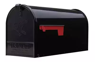 NEW  Elite Large Steel Post Mount Mailbox Black E1600BAM • $28.70