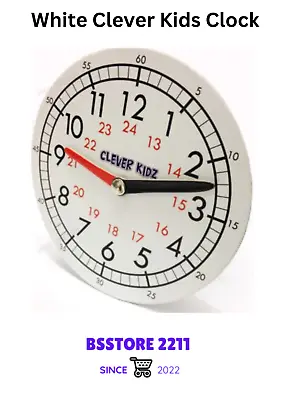 £3.84 • Buy White Clever Kids Time Teach Magnetic 15cm Wall Clock For Kids Children Learning