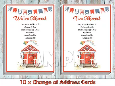 Personalised Change Of Address Cards New Home House Moving With Envelopes X 10 • £3.79