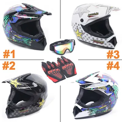 Motorcycle Full Face Helmet Motorcross Dirt Bike ATV UTV Off Road MTB Racing DOT • $40.42