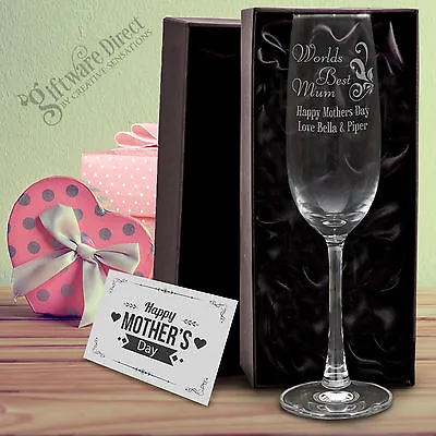 Personalised Mothers Day 215ml Champagne Glass Gift Box Option Present Engraved • $21.99