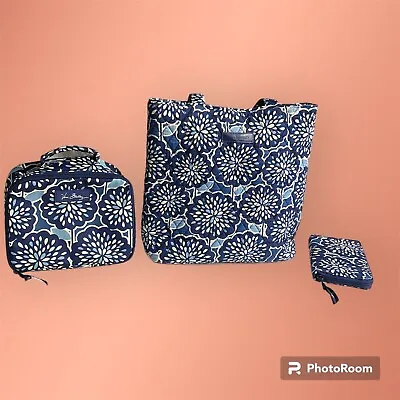 3 Piece Travel Set - Vera Bradley Petal Splash Tote Bag Lunch Bag Wallet Retired • $35