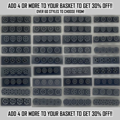 £5.99 • Buy 1:64 Scale Custom 3D Printed Wheel Sets - Wheels & Matchbox - UPDATED 19/8/2023!