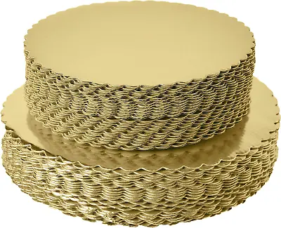 ONE MORE [25pcs] 8  Gold Cakeboard RoundSmall Cake Circle Base Boards Cake Base • £18.76