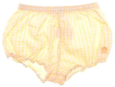 TOMMY HILFIGER Girls Swimming Pants 3-6 Months Yellow Check Cotton DK03 • £1.90