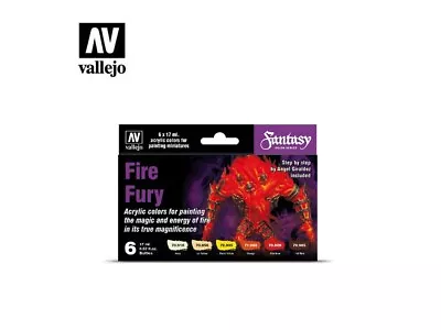 Vallejo Paints Model Color - Fire Fury Paint Set (6x 17ml) - Val70243 • £13.65