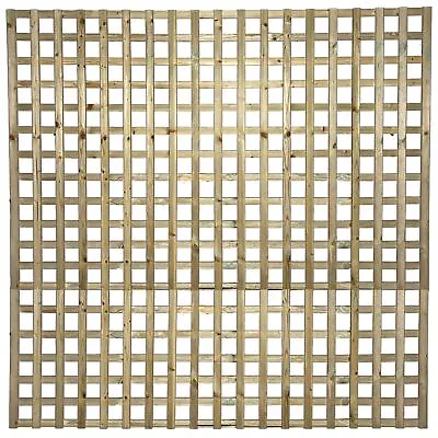 PGS Flat Top Square Trellis Privacy Panel Timber Lattice Screen W.6ft XH.6ft • £45