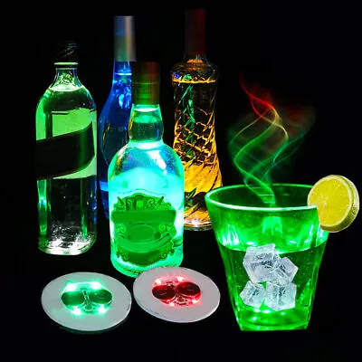 $4.03 • Buy 2Pc LED Car Interior Cup Light Sticker Holder Mat Pad Drink Coaster Accessories.