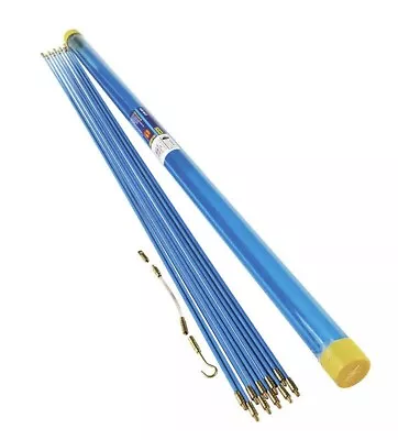 10 Long 1M Electricians Cable Access Kit Puller Rods Wires Draw Push Pull 60008 • £12.40