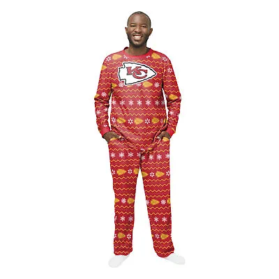FOCO Men's NFL Kansas City Chiefs Primary Team Logo Ugly Pajama Set • $59.95