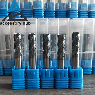 5 PCS 3/8  4 FLUTE CARBIDE END MILL - REGULAR LENGTH - TiALN COATED USA • $60.99