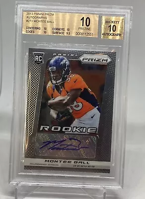 2013 Panini Prizm Montee Ball RC Auto ROOKIE PRISTINE BGS 10/10 POP 4 • $65