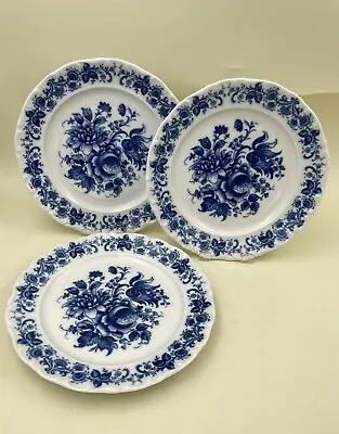 3 RENAISSANCE By Schumann Bavaria 9 1/4  Dinner Plates Echt Cobalt Inglasur • $39.99