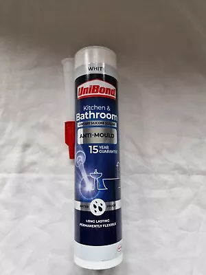 UniBond Anti-Mould White Waterproof Mould Protection Kitchen & Bathroom Sealant • £10