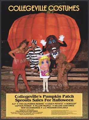 COLLEGEVILLE COSTUMES__Original 1988 Trade AD / ADVERT__California Raisins__Alf • $19.99