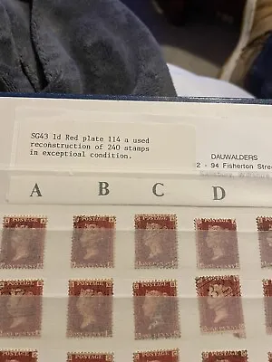 QV SG 43 Plate 114   Complete Plate Reconstruction 240 Stamps • £295