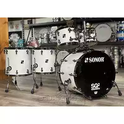 Sonor SQ2 Beech 5pc Drum Set Solid White Gloss W/Black Hardware • $8989.52