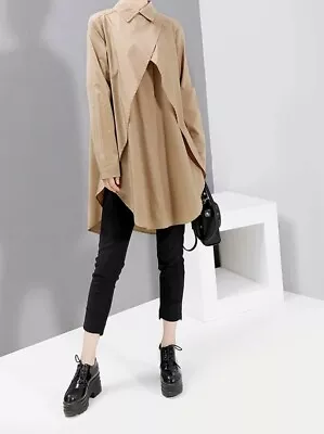 Ladies Casual Floaty Edgy Loose Tunic Smart Casual Long  Blouse Shirt 10 12 • £29.99