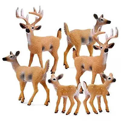 RESTCLOUD Deer Figurines Cake Toppers Deer Toys Figure Small Woodland Animals... • $23.07