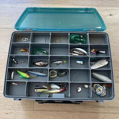 Vintage Plano Guide Series Fishing Tackle Box Full W/ Lures Baits Hooks Rigs • $59.99