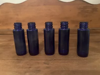 LOT Of 5 Small Vintage Cobalt Blue Medicine Bottles Pre-owned W/O Droppers • $10