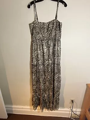 Guess By Marciano 100% Silk Large Animal Print Lined Tank Bodice Long Gown Dress • $21.06