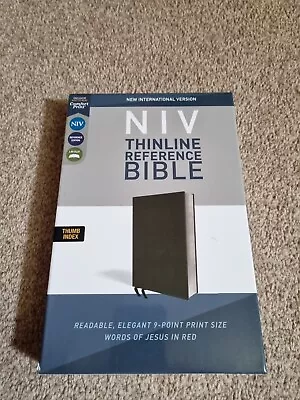 NIV Thinline Reference Bible Bonded Black Leather Thumb Index. Zondervan • £19.99