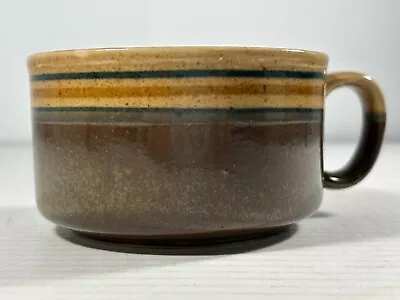 Vintage Brown Stoneware Large Soup Or Coffee Mug With Handle 4.5  Across • $15