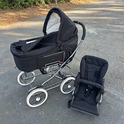 VTG Emmaljunga Pram Carriage Baby Stroller Bassinet Type A Chassis SWEDEN • $299.99